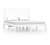 Eleganz Letto in legno di pino massiccio, 120 x 190 cm, bianco, struttura durevole e stabile, senza materasso, per camera da letto, design naturale per un sonno riposante