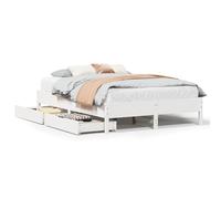 Eleganz Letto in legno di pino massiccio, 120 x 200 cm, bianco, struttura durevole senza materasso, per camera da letto, design naturale per un sonno riposante