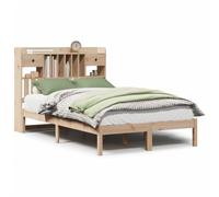 Eleganz Letto in legno di pino massiccio, 135 x 190 cm, con ripiano, durevole e stabile, senza materasso, ideale per camera da letto e camera degli ospiti