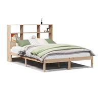 Eleganz Letto in legno di pino massiccio, 140 x 190 cm, con ripiano, durevole e stabile, senza materasso, per camera da letto, design naturale per un sonno riposante