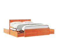 Eleganz Letto in legno di pino massiccio, 150 x 200 cm, marrone cerato naturale, durevole e stabile, per camera da letto, senza materasso, design ecologico per un sonno riposante
