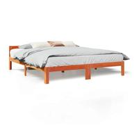 Eleganz Letto in legno di pino massiccio, 160 x 200 cm, marrone cera, stabile e durevole, per camera da letto, design naturale per un sonno riposante