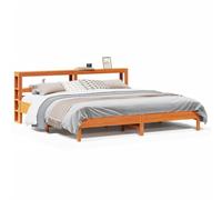 Eleganz Letto in legno di pino massiccio, 180 x 200 cm, struttura solida senza materasso, marrone cera, durevole e naturale, ideale per camera da letto e camera degli ospiti
