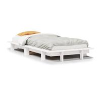 Eleganz Letto in legno di pino massiccio, 75 x 190 cm, senza materasso, colore bianco, resistente e stabile, per camera da letto, aspetto naturale ed ecologico, ideale per piccoli spazi