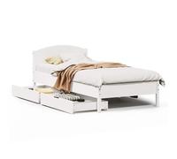 Eleganz Letto in legno di pino massiccio, 90 x 200 cm, bianco, struttura durevole senza materasso, per camera da letto, design naturale per un sonno riposante