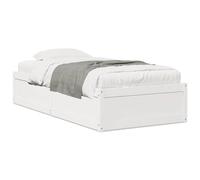 Eleganz Letto in legno di pino massiccio, 90 x 200 cm, colore bianco, struttura durevole e stabile, senza materasso, ideale per camera da letto, design naturale per un sonno riposante