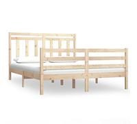 Eleganz Letto in legno massello, 120 x 190 cm, letto matrimoniale in legno naturale, resistente ed elegante, soluzione perfetta per un sonno riposante