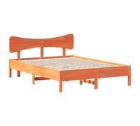 Eleganz Letto in legno massello, 140 x 200 cm, in legno di pino, marrone cera, durevole e stabile, senza materasso, perfetto per camera da letto e camera degli ospiti, effetto legno naturale per un