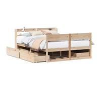 Eleganz Letto in legno massello, 150 x 200 cm, elegante letto per camera da letto, durevole e naturale, soluzione perfetta per un sonno riposante