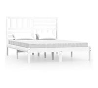 Eleganz Letto in legno massello, 150 x 200 cm, in legno di pino, bianco senza materasso, per camera da letto, durevole e naturale, ideale per le strutture moderne