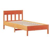Eleganz Letto in legno massello, 75 x 190 cm, marrone cera, senza materasso, struttura durevole e naturale per camera da letto, design elegante per un sonno riposante