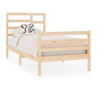 Eleganz Letto in legno massello, 75 x 190 cm, struttura in legno di pino naturale con 4 piedi, design durevole per camera da letto e camera degli ospiti, ideale per piccoli spazi e strutture moderne