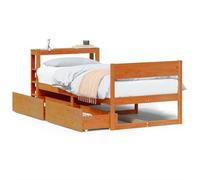 Eleganz Letto in legno massello, 90 x 190 cm, marrone cera, durevole ed elegante, per camera da letto, senza materasso, design naturale per un sonno riposante
