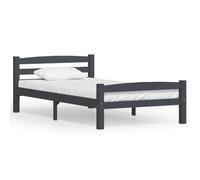Eleganz Letto in legno massello di pino 100 x 200 cm - grigio scuro - letto durevole e stabile per camera da letto - effetto legno naturale per un ambiente accogliente