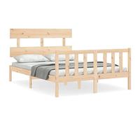 Eleganz Letto in legno massello di pino 140 x 200 cm | Mobili per camera da letto naturale | Letto in legno di pino durevole senza materasso | Perfetto per arredamento elegante