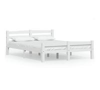 Eleganz Letto in legno massello di pino 140 x 200 cm, telaio bianco per camera da letto, durevole e stabile, legno naturale per un sonno riposante