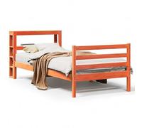 Eleganz Letto in legno massello di pino 75 x 190 cm - marrone cera, durevole e stabile per camera da letto, senza materasso, design naturale per una casa accogliente