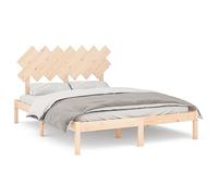 Eleganz Letto in legno massiccio, 140 x 200 cm, letto matrimoniale in legno massiccio con testiera, durevole e naturale, ideale per camera da letto e camera degli ospiti, struttura stabile per un