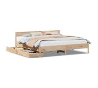 Eleganz Letto in legno massiccio, 180 x 200 cm, senza materasso in legno di pino, resistente e stabile, per camera da letto, aspetto naturale ed ecologico