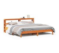 Eleganz Letto in legno massiccio, 200 x 200 cm, in legno di pino, marrone cera, senza materasso, struttura durevole e naturale, per camera da letto, design elegante per un sonno riposante