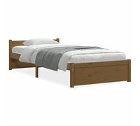 Eleganz Letto in legno massiccio, 75 x 190 cm, senza materasso, marrone miele, legno di alta qualità e durevole, perfetto per camera da letto e camera degli ospiti, aspetto naturale e struttura