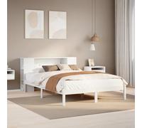 Eleganz Letto in legno massiccio con ripiano, in pino bianco, 140 x 200 cm, stabile e durevole, con testiera, soluzione perfetta per la camera da letto