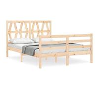 Eleganz Letto in legno massiccio con testiera - Struttura in legno massello di alta qualità per camera da letto, durevole e stabile - Soluzione perfetta per un sonno riposante