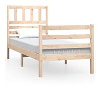 Eleganz Letto matrimoniale in legno massello, 90 x 190 cm, in legno naturale, per camera da letto, durevole ed elegante, perfetto per piccoli spazi, Eco-Friendly Design