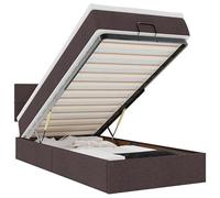 Eleganz Letto ottomano con materasso e s 100x200 cm - Letto in tessuto marrone scuro con spazio per piccoli spazi, design moderno camera da letto