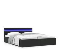 Eleganz Letto portaoggetti con sistema idraulico e - 180 x 200 cm - nero ecopelle - salvaspazio per piccoli spazi - Design moderno per camera da letto
