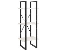 Eleganz Libreria in legno massello di pino e metallo, 3 ripiani bianchi, 40 x 30 x 105 cm, stabile sistema di scaffalatura per soggiorno, ufficio e piccoli spazi, durevole e naturale