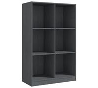 Eleganz Libreria in legno massello grigio, 70 x 33 x 110 cm, per soggiorno, ufficio, design stabile, ecologico, salvaspazio