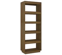 Eleganz Libreria in legno massello marrone miele, 60 x 35 x 167 cm, divisorio in legno di pino massiccio, elegante e durevole per soggiorno, ufficio, perfetto per piccoli spazi e famiglie allargate