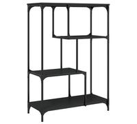 Eleganz Libreria nera 81 x 36 x 115 cm in legno e acciaio - Moderno sistema di scaffalatura per soggiorno e ufficio - Soluzione stabile e durevole