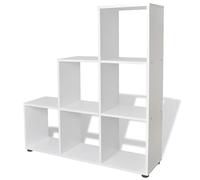 Eleganz Libreria per scale, 107 cm, colore bianco, in legno rivestito in melamina, per piccoli spazi e tetti inclinati, soluzione stabile per libri e decorazioni