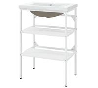 Eleganz Mobile lavabo con lavabo - Set di mobili da bagno in ferro verniciato a polvere, stabile e salvaspazio, design moderno per il vostro bagno degli ospiti o piccoli bagni