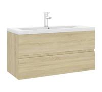 Eleganz Mobile lavabo da incasso in legno per bagno, design rovere Sonoma, salvaspazio e durevole, ideale per famiglie moderne