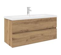 Eleganz Mobile sottolavabo con lavabo e rubinetto - Set di mobili da bagno in legno moderno e salvaspazio per piccoli bagni