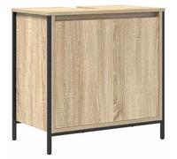 Eleganz Mobile sottolavabo Sonoma, 60 x 34,5 x 60 cm, set di mobili da bagno in legno e acciaio, elegante e stabile per bagno moderno