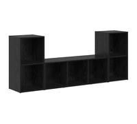 Eleganz Mobile TV 3 pezzi nero in legno - Moderno supporto TV per soggiorno, 107 x 35 x 37 cm - Lascia spazio per dispositivi multimediali