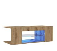 Eleganz Mobile TV con luci a LED in legno di quercia artisana 90 x 39 x 30 cm - Moderno armadio altoparlante per soggiorno, durevole ed elegante