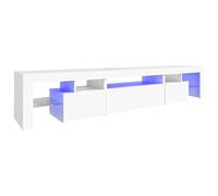 Eleganz Mobile TV con luci, bianco, 215 x 36,5 x 40 cm, moderno materiale in legno per soggiorno, salvaspazio ed elegante, perfetto per piccoli spazi