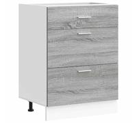 Eleganz Mobiletto da cucina Lione grigio - Base per mobili da cucina in legno resistente ed elegante per cucine moderne
