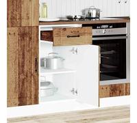 Eleganz Mobiletto da cucina Lucca effetto legno anticato in legno - Elegante conservazione per cucine moderne | Durevole e pratico