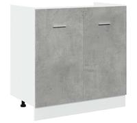 Eleganz Mobiletto da cucina Lyon, 80 x 46 x 81,5 cm, in legno grigio cemento, elegante e salvaspazio, per cucine moderne