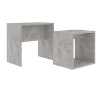 Eleganz Modern Coffee Table Set 48 x 30 x 45 cm Concrete Gray & Wood Composite - Durable & Stylish for Living Room, Small Spaces