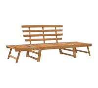 Eleganz Panca da giardino 2 in 1, 190 cm, in legno massiccio di acacia, trattato con olio, durevole e facile da pulire, per terrazza e giardino, ideale per famiglie e amanti della natura