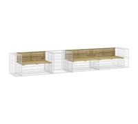 Eleganz Panca da giardino con gabbione in legno di pino impregnato in autoclave - Mobili da giardino durevoli per terrazza e giardino - Perfetto per il relax all'aperto