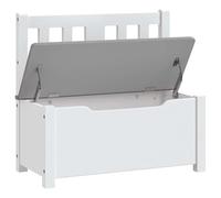 Eleganz Panchina per bambini con spazio bianco e grigio, 60 x 30 x 55 cm, in MDF - Pratica panca per cameretta dei bambini, sala giochi o soggiorno - Struttura robusta e durevole in MDF