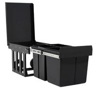 Eleganz Pattumiera per armadi a 3 scomparti: pattumiera, sistema di raccolta differenziata cucina, pattumiera da cucina, pattumiera da incasso, pattumiera da cucina, armadietto da cucina, 2 x 8 l + 15
